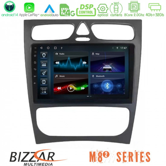 Bizzar M8² Series 8Core Android14 4+32GB Mercedes C Class (W203) Navigation Multimedia Tablet 9 Με Carplay - Android Auto Bizzar M8² Series 8Core Android14 4+32GB Mercedes C Class (W203) Navigation Multimedia Tablet 9 Με Carplay - Android Auto