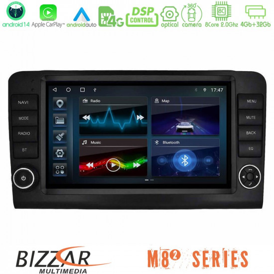 Bizzar M8² Series 8Core Android14 4+32GB Mercedes ML/GL Class W164 2006-2011 Navigation Multimedia Tablet 9 Με Carplay - Android Auto (OEM Look) Bizzar M8² Series 8Core Android14 4+32GB Mercedes ML/GL Class W164 2006-2011 Navigation Multimedia Tablet 9 Με Carplay - Android Auto (OEM Look)