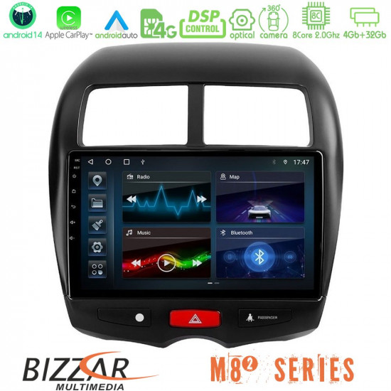 Bizzar M8² Series 8Core Android14 4+32GB  Mitsubishi ASX Navigation Multimedia Tablet 10 Με Carplay - Android Auto
