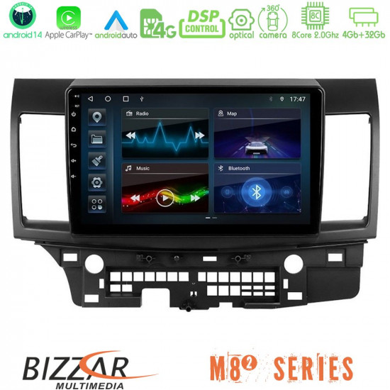 Bizzar M8² Series 8Core Android14 4+32GB  Mitsubishi Lancer 2008 – 2015 Navigation Multimedia Tablet 10 Με Carplay - Android Auto