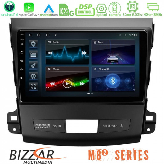 Bizzar M8² Series 8Core Android14 4+32GB Mitsubishi Outlander/Citroen C-Crosser/Peugeot 4007 Navigation Multimedia Tablet 9 Με Carplay - Android Auto Bizzar M8² Series 8Core Android14 4+32GB Mitsubishi Outlander/Citroen C-Crosser/Peugeot 4007 Navigation Multimedia Tablet 9 Με Carplay - Android Auto