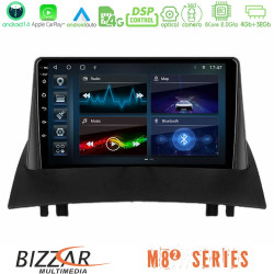 Bizzar M8² Series 8Core Android14 4+32GB  Renault Megane 2 2002-2008 Navigation Multimedia Tablet 9 Με Carplay - Android Auto