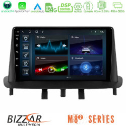 Bizzar M8² Series 8Core Android14 4+32GB  Renault Megane 3 2009-2013 Navigation Multimedia Tablet 9 Με Carplay - Android Auto