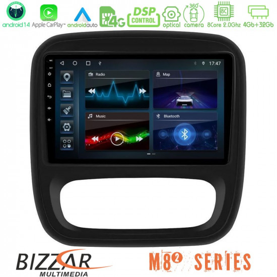 Bizzar M8² Series 8Core Android14 4+32GB Renault/Nissan/Opel/Fiat Navigation Multimedia Tablet 9 Με Carplay - Android Auto Bizzar M8² Series 8Core Android14 4+32GB Renault/Nissan/Opel/Fiat Navigation Multimedia Tablet 9 Με Carplay - Android Auto