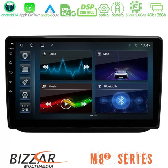 Bizzar M8² Series 8Core Android14 4+32GB  Skoda Fabia 2007-2014 Navigation Multimedia Tablet 10 Με Carplay - Android Auto