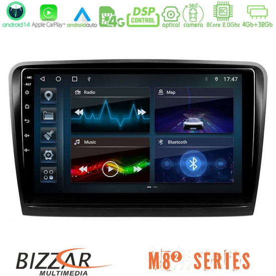 Bizzar M8² Series 8Core Android14 4+32GB  Skoda Superb 2008-2015 Navigation Multimedia Tablet 10 Με Carplay - Android Auto
