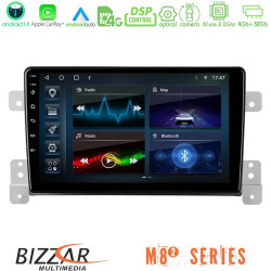 Bizzar M8² Series 8Core Android14 4+32GB  Suzuki Grand Vitara Navigation Multimedia Tablet 9 Με Carplay - Android Auto