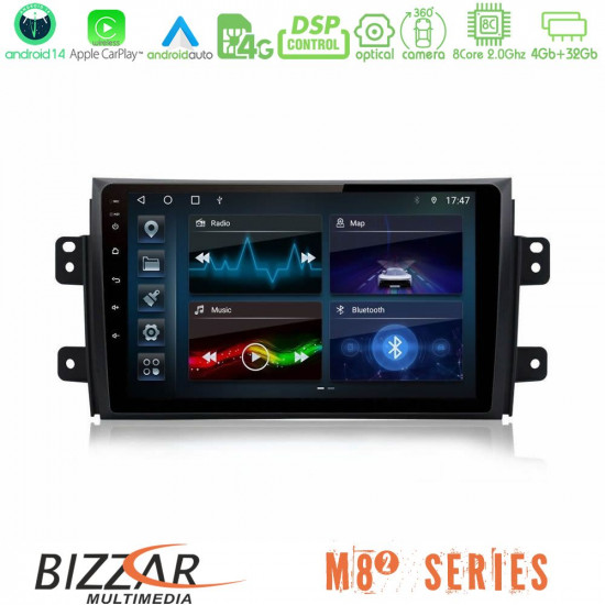 Bizzar M8² Series 8Core Android14 4+32GB Suzuki SX4 2006-2014 Fiat Sedici 2006-2014 Navigation Multimedia Tablet 9 Με Carplay - Android Auto Bizzar M8² Series 8Core Android14 4+32GB Suzuki SX4 2006-2014 Fiat Sedici 2006-2014 Navigation Multimedia Tablet 9 Με Carplay - Android Auto
