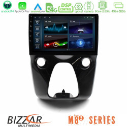 Bizzar M8² Series 8Core Android14 4+32GB  Toyota Aygo  Citroen C1  Peugeot 108 Navigation Multimedia 10 Με Carplay - Android Auto