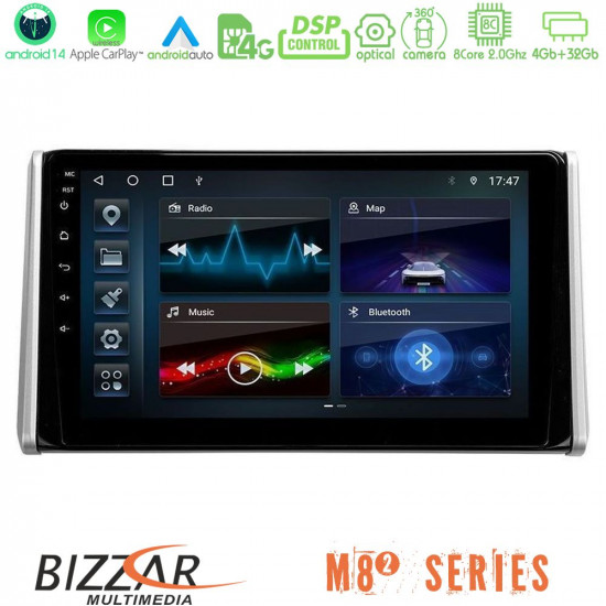 Bizzar M8² Series 8Core Android14 4+32GB Toyota RAV4 2019-2023 Navigation Multimedia Tablet 10 Με Carplay - Android Auto Bizzar M8² Series 8Core Android14 4+32GB Toyota RAV4 2019-2023 Navigation Multimedia Tablet 10 Με Carplay - Android Auto