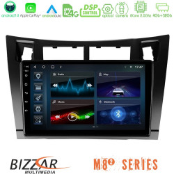 Bizzar M8² Series 8Core Android14 4+32GB  Toyota Yaris Navigation Multimedia Tablet 9 (Μαύρο Χρώμα) Με Carplay - Android Auto