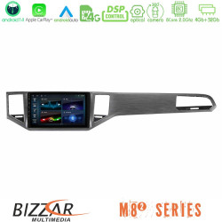 Bizzar M8² Series 8Core Android14 4+32GB     VW Sportsvan 2014-2020 Navigation Multimedia Tablet 9  (Silver/Grey Color) Με Carplay - Android Auto