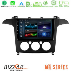 Bizzar M8 Series Ford S-Max 2006-2008 (manual A/C) 8core Android13 4+32GB Navigation Multimedia Tablet 9 Bizzar M8 Series Ford S-Max 2006-2008 (manual A/C) 8core Android13 4+32GB Navigation Multimedia Tablet 9