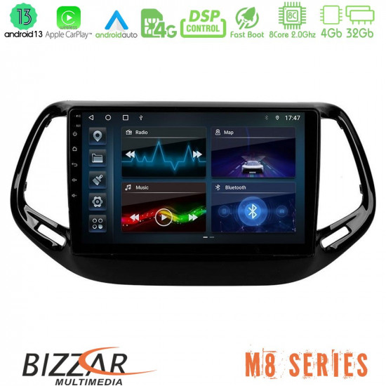 Bizzar M8 Series Jeep Compass 2017-gt; 8core Android13 4+32GB Navigation Multimedia Tablet 10 Bizzar M8 Series Jeep Compass 2017-gt; 8core Android13 4+32GB Navigation Multimedia Tablet 10