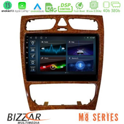 Bizzar M8 Series Mercedes C Class (W203) 8core Android13 4+32GB Navigation Multimedia 9 (Wooden Style) Bizzar M8 Series Mercedes C Class (W203) 8core Android13 4+32GB Navigation Multimedia 9 (Wooden Style)