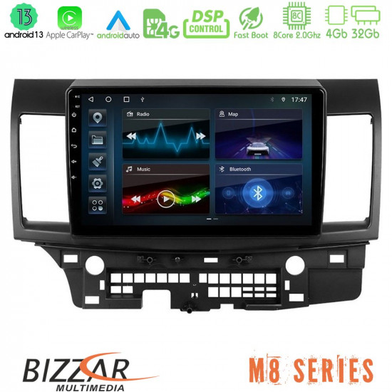 Bizzar M8 Series Mitsubishi Lancer 2008 – 2015 8core Android13 4+32GB Navigation Multimedia Tablet 10 Bizzar M8 Series Mitsubishi Lancer 2008 – 2015 8core Android13 4+32GB Navigation Multimedia Tablet 10