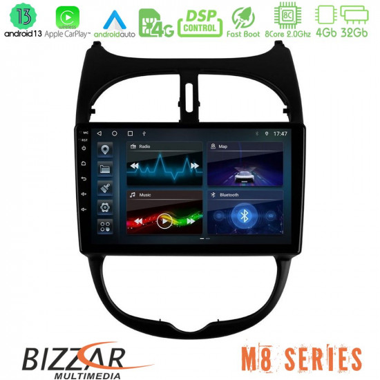 Bizzar M8 Series Peugeot 206 8core Android13 4+32GB Navigation Multimedia Tablet 9 Bizzar M8 Series Peugeot 206 8core Android13 4+32GB Navigation Multimedia Tablet 9