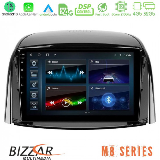 Bizzar M8 Series Renault Koleos 2007-2015 8Core Android13 4+32GB Navigation Multimedia Tablet 9