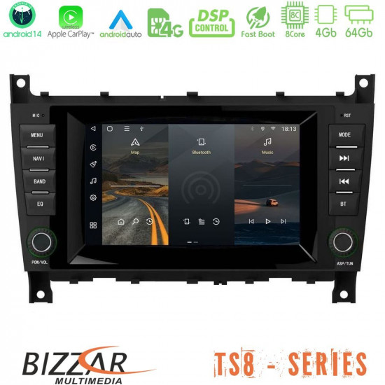 Bizzar Mercedes C/CLK Class (W203/W209) Facelift 8core Android14 4+64GB Navigation Multimedia Deckless 7 με Carplay/AndroidAuto (OEM Style) Bizzar Mercedes C/CLK Class (W203/W209) Facelift 8core Android14 4+64GB Navigation Multimedia Deckless 7 με Carplay/AndroidAuto (OEM Style)