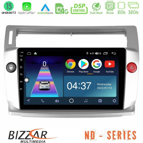 Bizzar ND Series 8Core Android13 2+32GB Citroen C4 2004-2010 Navigation Multimedia Tablet 9 Bizzar ND Series 8Core Android13 2+32GB Citroen C4 2004-2010 Navigation Multimedia Tablet 9