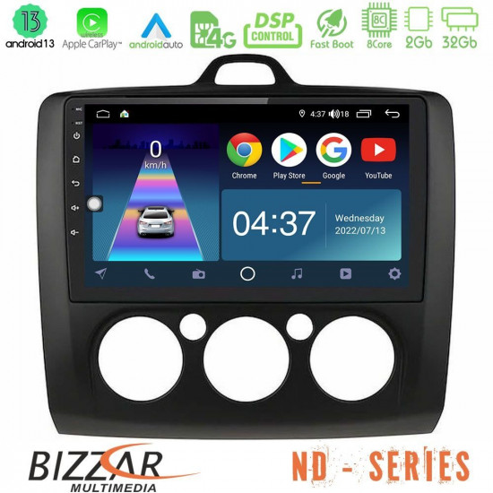 Bizzar ND Series 8Core Android13 2+32GB Ford Focus Manual AC Navigation Multimedia Tablet 9 (Μαύρο Χρώμα) Bizzar ND Series 8Core Android13 2+32GB Ford Focus Manual AC Navigation Multimedia Tablet 9 (Μαύρο Χρώμα)