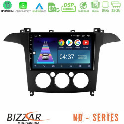 Bizzar ND Series 8Core Android13 2+32GB Ford S-Max 2006-2008 (manual A/C) Navigation Multimedia Tablet 9 Bizzar ND Series 8Core Android13 2+32GB Ford S-Max 2006-2008 (manual A/C) Navigation Multimedia Tablet 9
