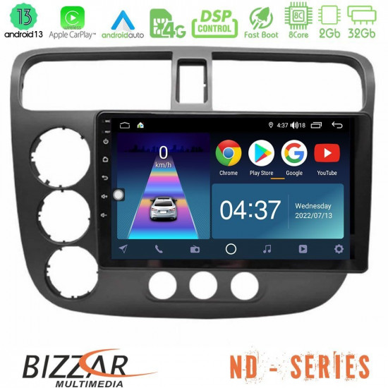 Bizzar ND Series 8Core Android13 2+32GB Honda Civic 2001-2005 Navigation Multimedia Tablet 9 Bizzar ND Series 8Core Android13 2+32GB Honda Civic 2001-2005 Navigation Multimedia Tablet 9