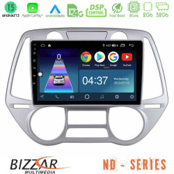 Bizzar ND Series 8Core Android13 2+32GB Hyundai i20 2009-2012 Auto A/C Navigation Multimedia Tablet 9