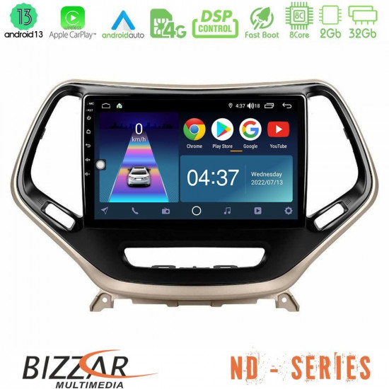 Bizzar ND Series 8Core Android13 2+32GB Jeep Cherokee 2014-2019 Navigation Multimedia Tablet 9
