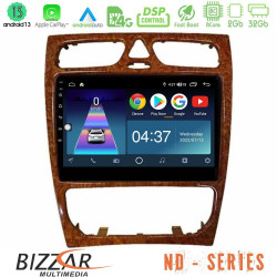 Bizzar ND Series 8Core Android13 2+32GB Mercedes C Class (W203) Navigation Multimedia Tablet 9 (Wooden Style)