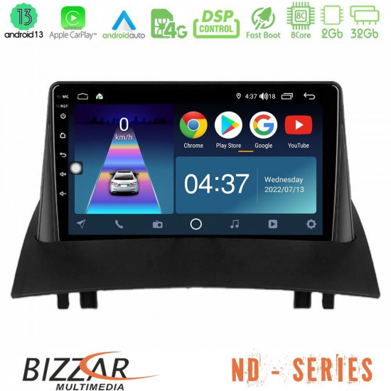 Bizzar ND Series 8Core Android13 2+32GB Renault Megane 2 2002-2008 Navigation Multimedia Tablet 9 Bizzar ND Series 8Core Android13 2+32GB Renault Megane 2 2002-2008 Navigation Multimedia Tablet 9