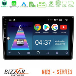 Bizzar ND2 Series 8Core Android14 2+32GB  Audi A4 B7 Navigation Multimedia Tablet 9 Με Carplay - Android Auto