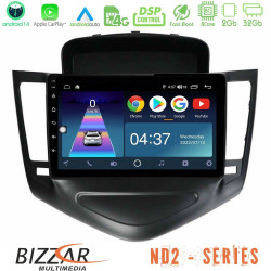 Bizzar ND2 Series 8Core Android14 2+32GB     Chevrolet Cruze 2009-2012 Navigation Multimedia Tablet 9  Με Carplay - Android Auto (Μαύρο)