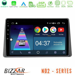 Bizzar ND2 Series 8Core Android14 2+32GB  Dacia Duster 2022-2024 Navigation Multimedia Tablet 9? Με Carplay - Android Auto