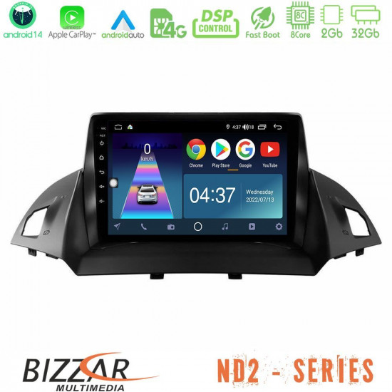Bizzar ND2 Series 8Core Android14 2+32GB  Ford C-Max/Kuga Navigation Multimedia Tablet 9 Με Carplay - Android Auto