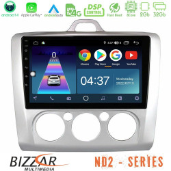 Bizzar ND2 Series 8Core Android14 2+32GB  Ford Focus Manual AC Navigation Multimedia Tablet 9 Με Carplay - Android Auto