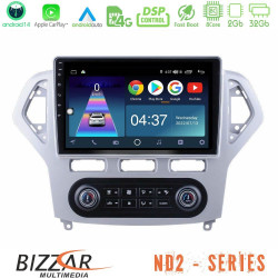 Bizzar ND2 Series 8Core Android14 2+32GB  Ford Mondeo 2007-2011 (Auto A/C) Navigation Multimedia Tablet 9 Με Carplay - Android Auto