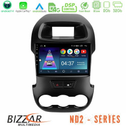 Bizzar ND2 Series 8Core Android14 2+32GB Ford Ranger 2012-2016 Navigation Multimedia Tablet 9 Με Carplay - Android Auto Bizzar ND2 Series 8Core Android14 2+32GB Ford Ranger 2012-2016 Navigation Multimedia Tablet 9 Με Carplay - Android Auto
