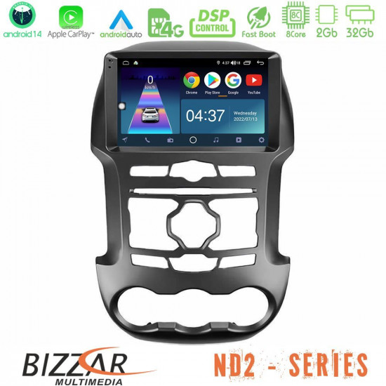 Bizzar ND2 Series 8Core Android14 2+32GB Ford Ranger 2012-2016 Navigation Multimedia Tablet 9 Με Carplay - Android Auto Bizzar ND2 Series 8Core Android14 2+32GB Ford Ranger 2012-2016 Navigation Multimedia Tablet 9 Με Carplay - Android Auto