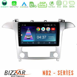 Bizzar ND2 Series 8Core Android14 2+32GB Ford S-Max 2006-2012 Navigation Multimedia Tablet 9? Με Carplay - Android Auto Bizzar ND2 Series 8Core Android14 2+32GB Ford S-Max 2006-2012 Navigation Multimedia Tablet 9? Με Carplay - Android Auto