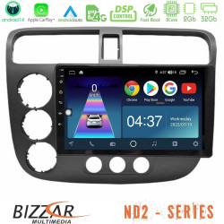 Bizzar ND2 Series 8Core Android14 2+32GB Honda Civic 2001-2005 Navigation Multimedia Tablet 9 Με Carplay - Android Auto Bizzar ND2 Series 8Core Android14 2+32GB Honda Civic 2001-2005 Navigation Multimedia Tablet 9 Με Carplay - Android Auto