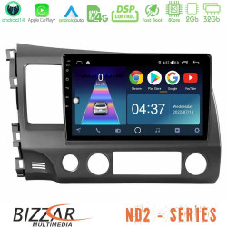Bizzar ND2 Series 8Core Android14 2+32GB  Honda Civic 2006-2011 Navigation Multimedia Tablet 9 Με Carplay - Android Auto