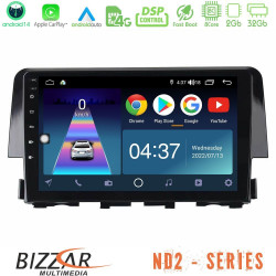Bizzar ND2 Series 8Core Android14 2+32GB  Honda Civic 2016-2020 Navigation Multimedia Tablet 9 Με Carplay - Android Auto