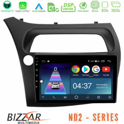 Bizzar ND2 Series 8Core Android14 2+32GB Honda Civic Hatchback 2006-2011 Navigation Multimedia Tablet 9 Με Carplay - Android Auto