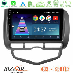 Bizzar ND2 Series 8Core Android14 2+32GB Honda Jazz 2002-2008 (Auto A/C) Navigation Multimedia Tablet 9 Με Carplay - Android Auto Bizzar ND2 Series 8Core Android14 2+32GB Honda Jazz 2002-2008 (Auto A/C) Navigation Multimedia Tablet 9 Με Carplay - Android Auto