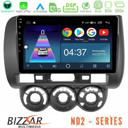 Bizzar ND2 Series 8Core Android14 2+32GB Honda Jazz 2002-2008 (Manual A/C) Navigation Multimedia Tablet 9 Με Carplay - Android Auto Bizzar ND2 Series 8Core Android14 2+32GB Honda Jazz 2002-2008 (Manual A/C) Navigation Multimedia Tablet 9 Με Carplay - Android Auto