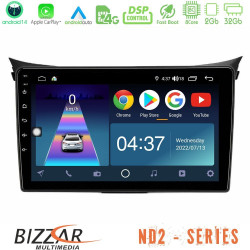 Bizzar ND2 Series 8Core Android14 2+32GB Hyundai i30 2012-2017 Navigation Multimedia Tablet 9 Με Carplay - Android Auto Bizzar ND2 Series 8Core Android14 2+32GB Hyundai i30 2012-2017 Navigation Multimedia Tablet 9 Με Carplay - Android Auto
