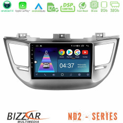 Bizzar ND2 Series 8Core Android14 2+32GB  Hyundai Tucson 2015-2018 Navigation Multimedia Tablet 9 Με Carplay - Android Auto