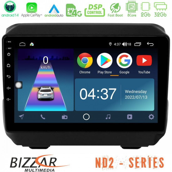 Bizzar ND2 Series 8Core Android14 2+32GB Jeep Wrangler 2018-> Navigation Multimedia Tablet 9 Με Carplay - Android Auto Bizzar ND2 Series 8Core Android14 2+32GB Jeep Wrangler 2018-> Navigation Multimedia Tablet 9 Με Carplay - Android Auto