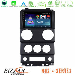 Bizzar ND2 Series 8Core Android14 2+32GB  Jeep Wrangler 2Door 2008-2010 Navigation Multimedia Tablet 9 Με Carplay - Android Auto